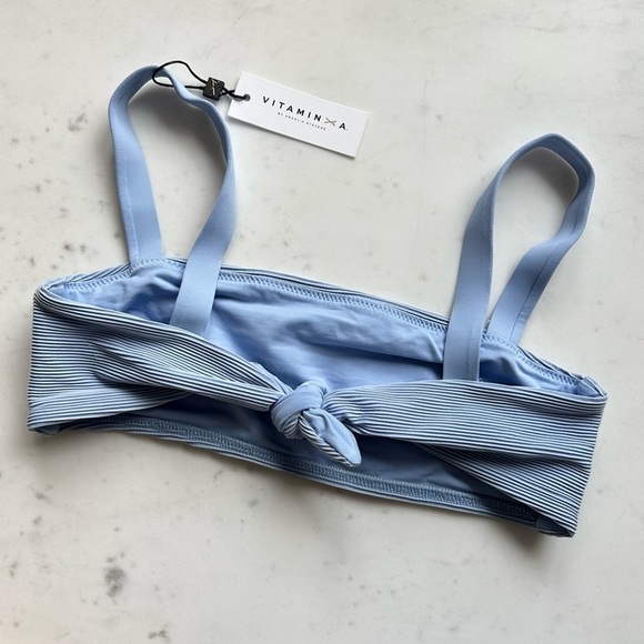 NWT Vitamin A Nico Bikini Top in Light Blue EcoTex - Picture 2 of 6